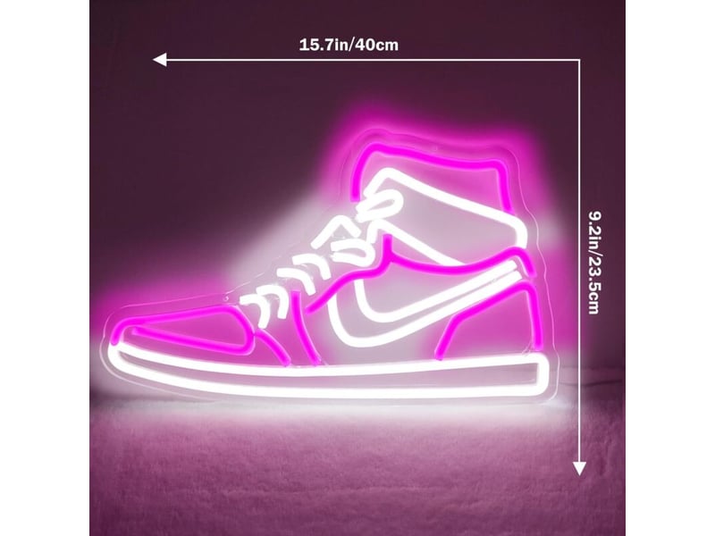  Enseigne néon sneaker pour , enseignes lumineuses à led pour garçons, maison, décoration murale (rose)  - Conforama B