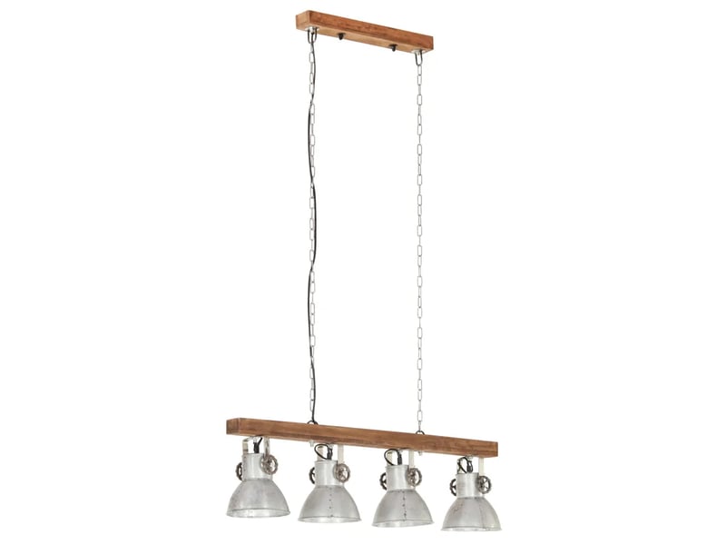  Plafonnier industriel élégant pour salon cuisine 90 x 17 x 25 cm ambiance cozy en fer argenté 02_0046657  - Conforama C