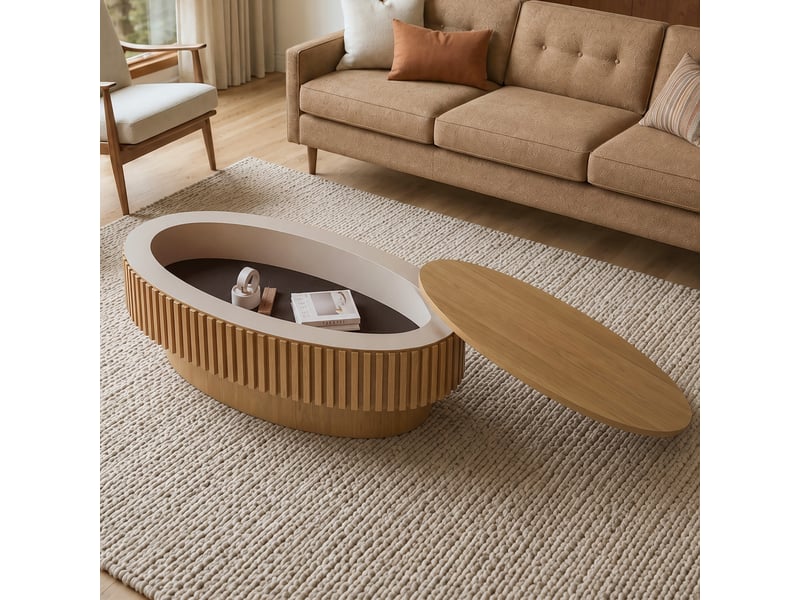  Lit superposé en bois blanc et naturel 90x200 et 140x200 cm pour chambre d’enfant, avec escalier de rangement, échelle, 3 coffres de lit  - Conforama B