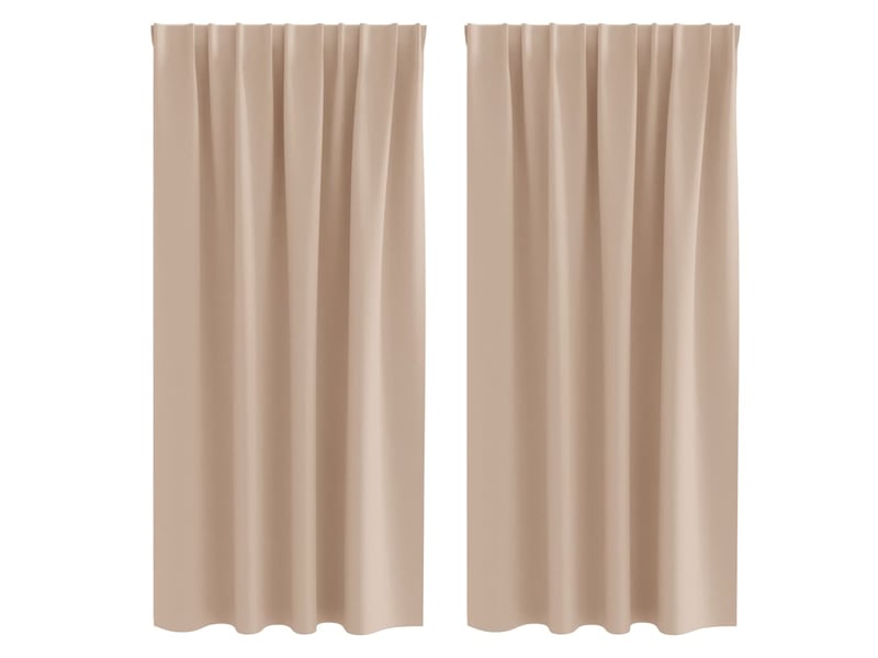  Lot de 2 rideaux occultants, rideaux black-out avec anneaux taupe 175 x 140 cm cf44771  - Conforama A