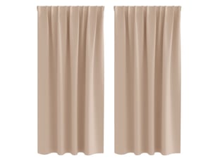 Lot de 2 rideaux occultants, rideaux black-out avec anneaux taupe 175 x 140 cm cf44771
