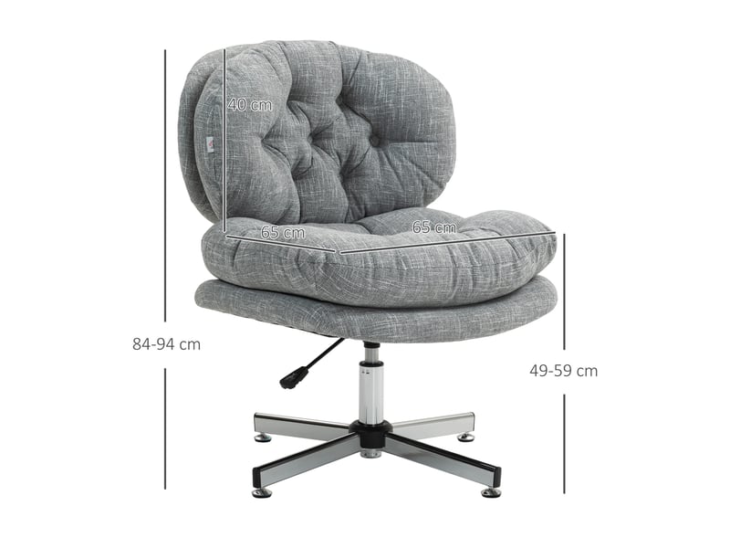  Chaise de bureau ergonomique,65x65x84-94 cm,avec fonction basculante,polyester,gris  - Conforama C