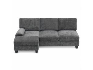 Canapé d'angle 3 places l 194 cm gris clair - canapé-lit réversible en tissu