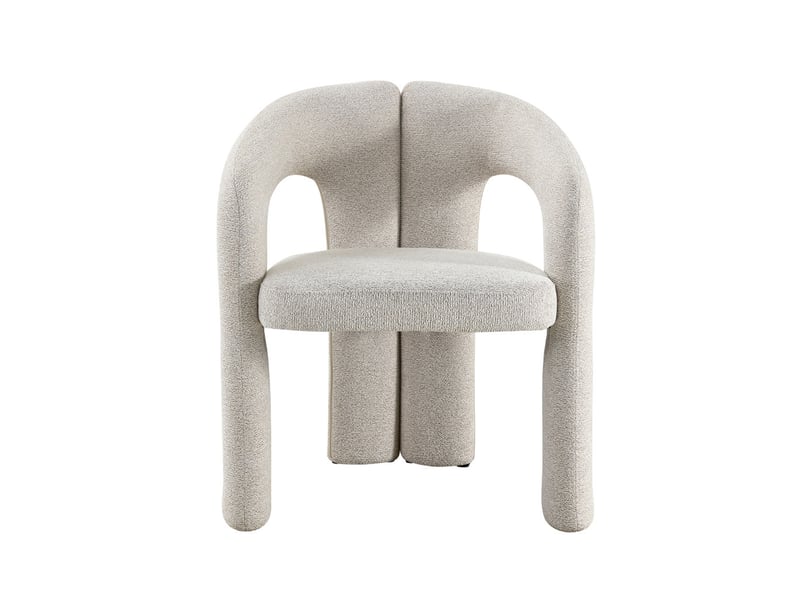 Beja - fauteuil en tissu bouclette écru BEJA-ECRU - Conforama D