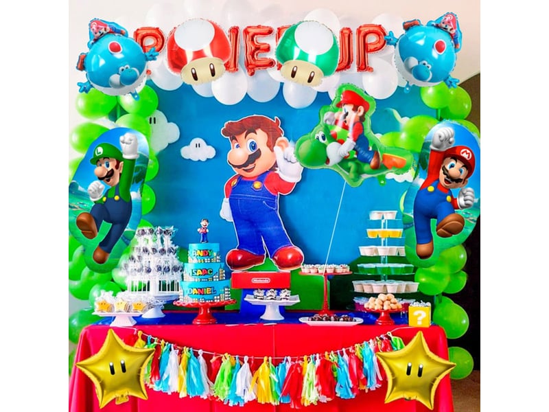  Ballons aluminium theme super mario lot de 8 pour helium 333453_AAAJO55710_6_DROPFR - Conforama D