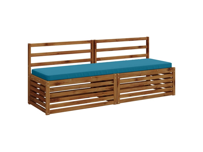 Lot de 2 coussins de banc, coussins d'assise vught 100 % polyester bleu clair cf57853 - Conforama C