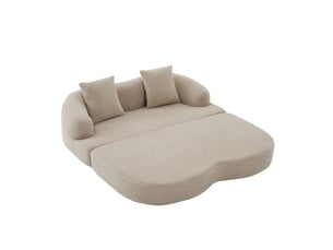 Canapé droit convertible <strong></strong> <strong>OMNIGLINT TRADING LTD</strong> 2 places Tissu taupe