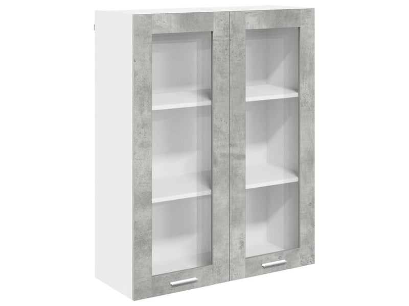  Meuble de rangement, armoire suspendue gris béton 80x31x100cm bois d'ingénierie shl286  - Conforama A