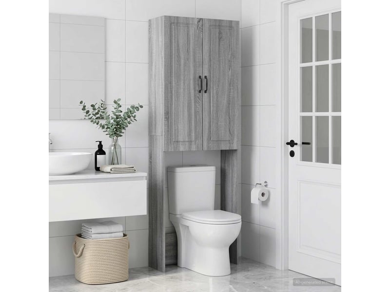  Armoire de toilette, meuble de toilette utrecht sonoma gris 66x25.5x190 cm  - Conforama C
