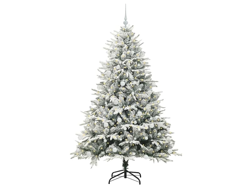 Sapin de noël, arbre de noël artificiel pré-éclairé avec ensemble de boules shl4572 - Conforama C