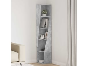 Meuble d'angle, meuble de rangement salon 27,5x27x140cm bois d'ingénierie gris béton