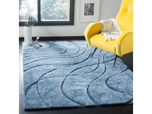 Tapis en polypropylène bleu, 183 x 274 cm