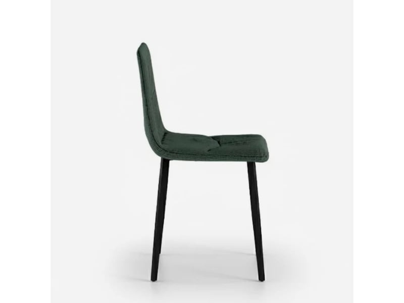  Lot de 4 chaises rembourrées en tissu facile à nettoyer daisy - vert foncé  - Conforama D