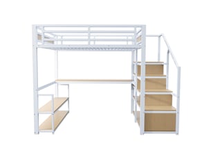 Lit mezzanine 140x200 cm MAISONORA coloris blanc