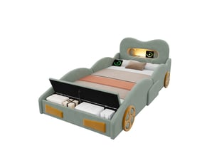 Lit avec rangement 90x200 cm <strong>MODERNLUXE</strong>  <strong></strong> coloris vert