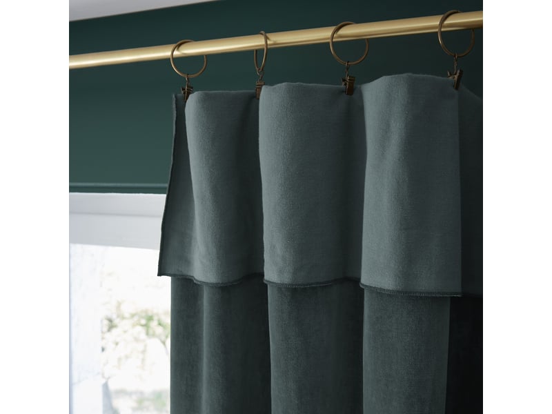  Rideau ajustable 140x270 cm velours de coton ardoise PD21323 - Conforama D