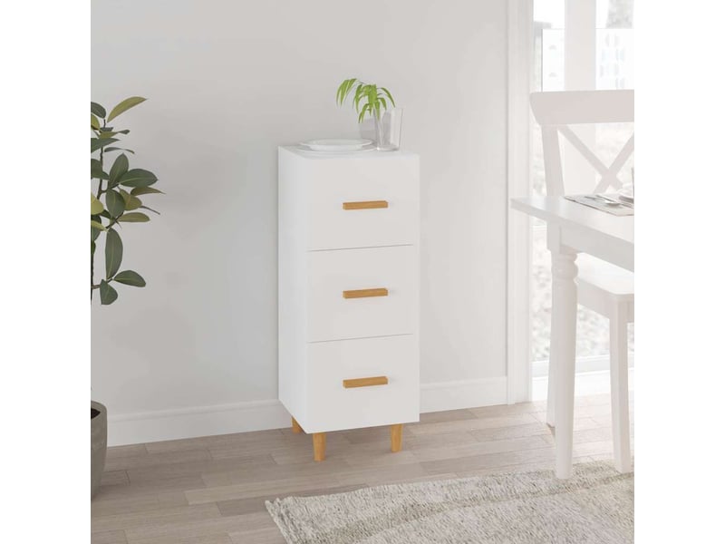  Buffet - bahut - meuble de rangement blanc 34,5x34x90 cm bois d'ingénierie  - Conforama B
