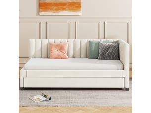 Lit banquette 90x200 cm <strong></strong> <strong></strong> coloris beige