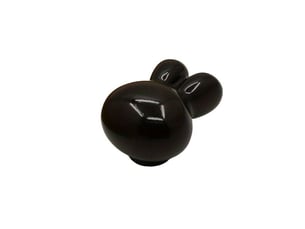 Boutons de céramique à motifs de lapins joueurs, 2 unités - noir
