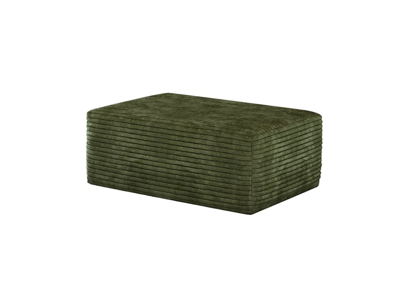  Pouf rectangulaire 95 x 70 x 40 cm en velours côtelé vert  - Conforama E