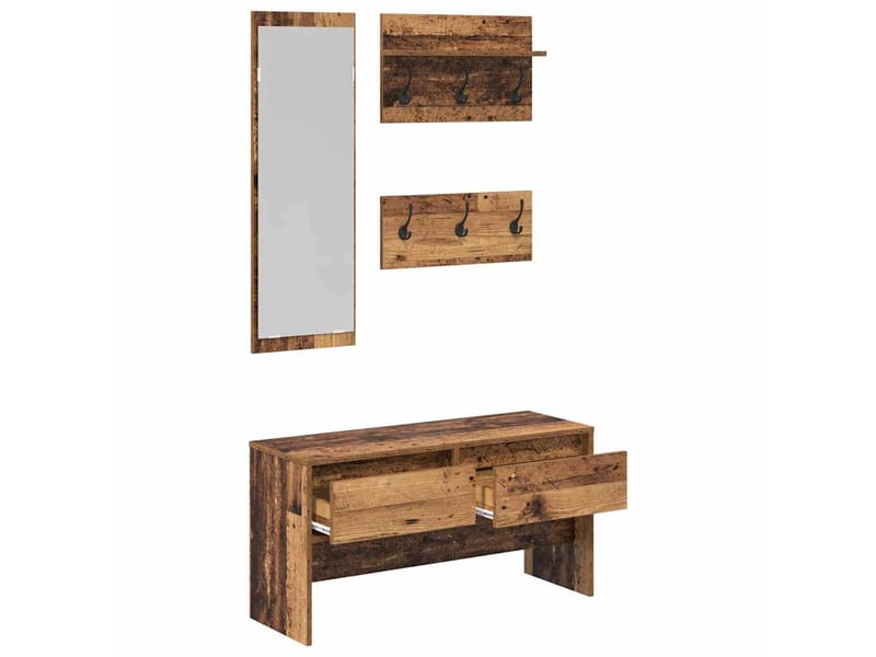  Ensemble de meubles d'entrée 4 pc bois ancien 90x31x46,5 cm  - Conforama E