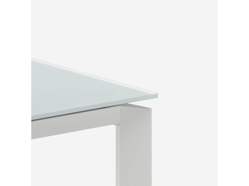  Table extensible en verre trempé et métal 120170x80 function - blanc  - Conforama C
