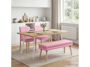 Banc chambre, bout de lit à double couche rose 110x40x47 cm tissu
