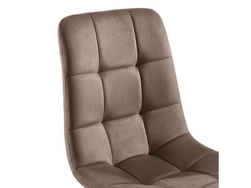  Ensemble repas 5 pièces avec table mdf bois foncé et 4 chaises en velours marron, idéal pour petits espaces  - Conforama D
