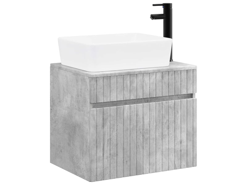  Ensemble de mobilier de salle de bain gris béton cf64680  - Conforama A