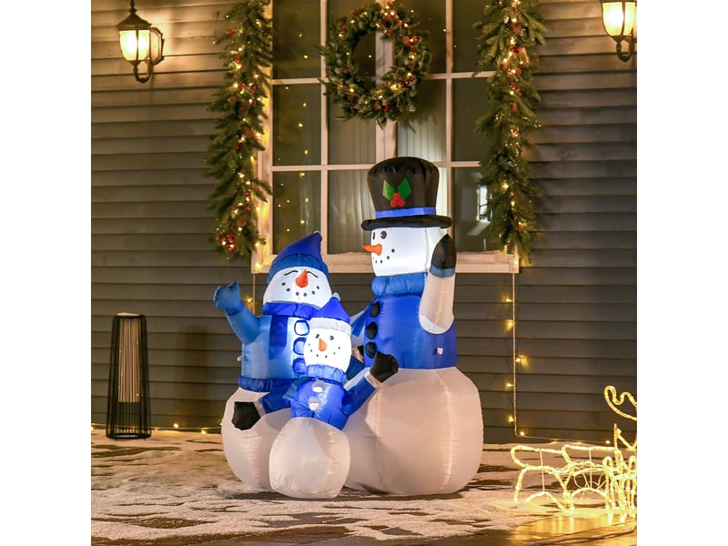  Bonhomme de neige gonflable de 120 cm, décoration de noël extérieure imperméable  - Conforama C