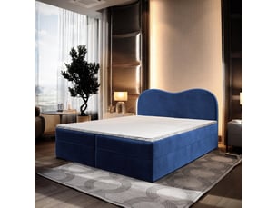 Lit avec rangement 160x200 cm <strong>MASSENO</strong>  <strong></strong> coloris bleu