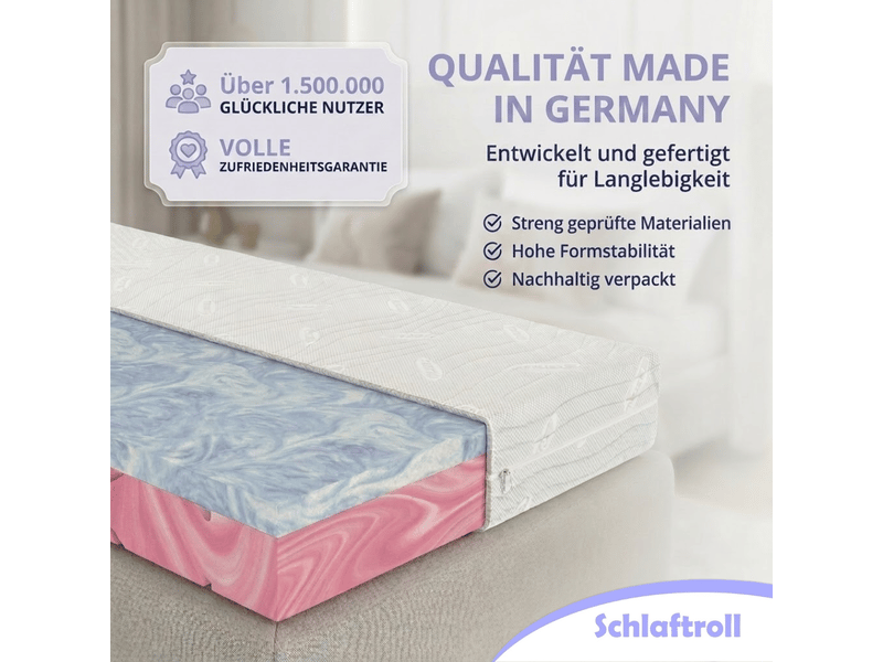 Matelas gel 160x200 cm 22 cm d'épaisseur 7 zones matelas réversible h2 h3 housse en lyocell ergonomique soulagement de la pression respirant - Conforama C