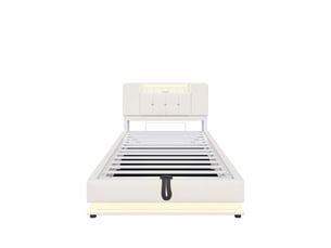 Lit coffre 90x200 cm ZOVIRA coloris beige