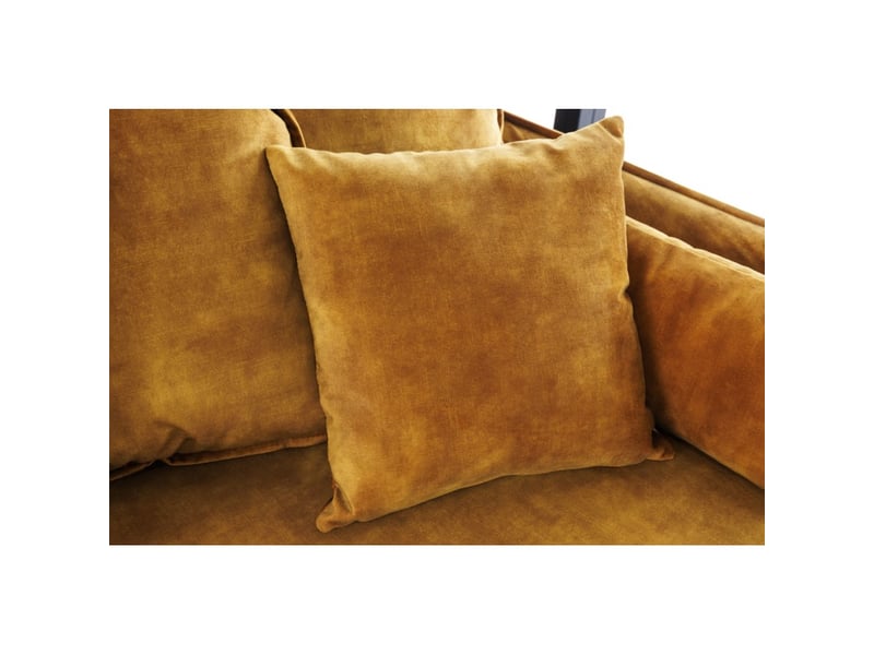 Canapé d'angle kalia – jaune moutarde – 4 places – angle réversible – en velours – contemporain - Conforama E