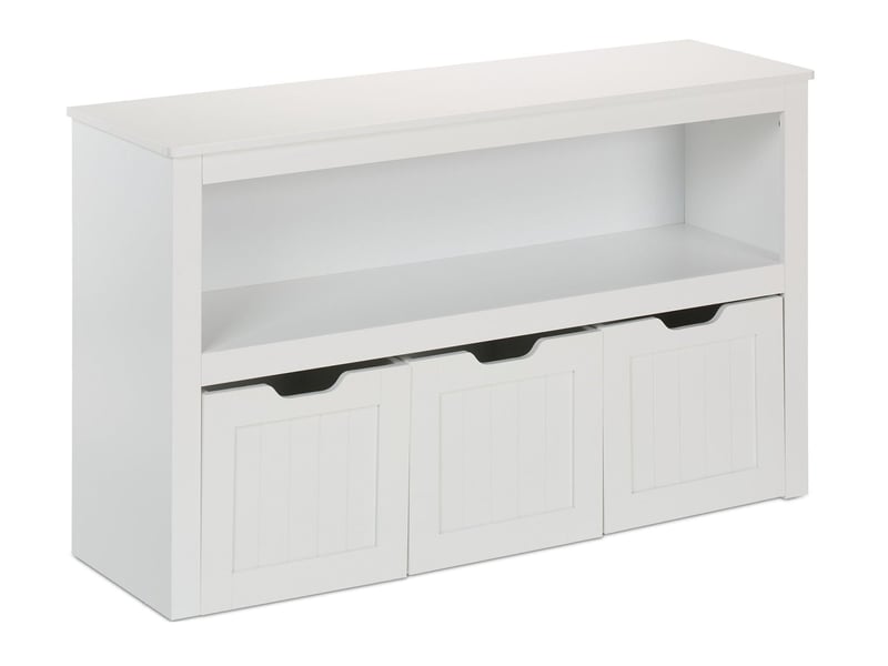  Commode de rangement pratique avec roulettes pour jouets livres peluches enfant 90 x 30 x 90 cm en mdf blanc 13_0016386  - Conforama A
