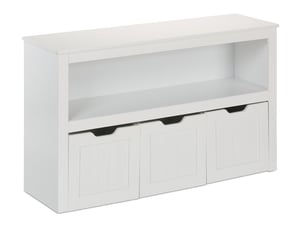 Commode de rangement pratique avec roulettes pour jouets livres peluches enfant 90 x 30 x 90 cm en mdf blanc 13_0016386