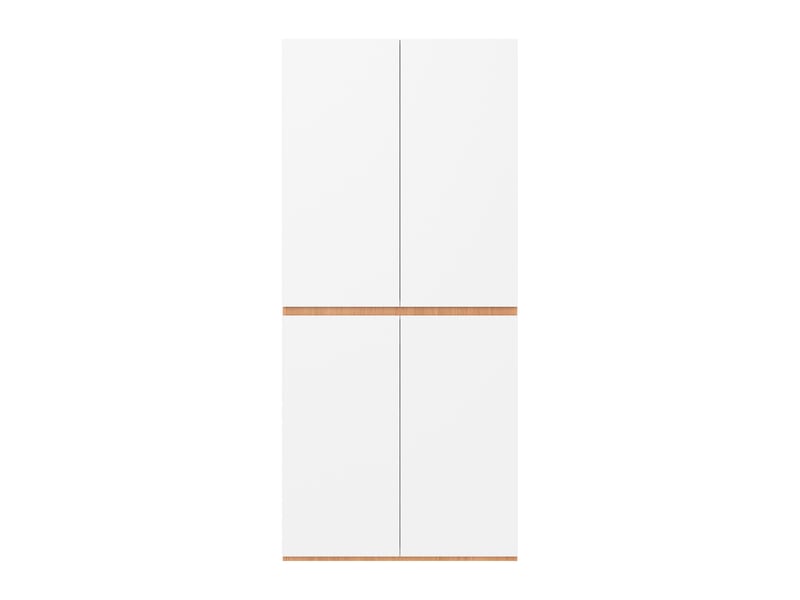  Armoire blanc avec tiroir à bijoux, 90 x 50 x 200 cm, 4 portes, tringle à vêtements et 2 tiroirs  - Conforama A
