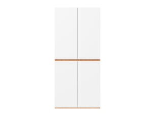 Armoire blanc avec tiroir à bijoux, 90 x 50 x 200 cm, 4 portes, tringle à vêtements et 2 tiroirs