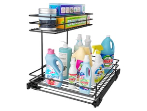 Étagère sous évier à 2 niveaux – rack de rangement pour cuisine et salle de bain