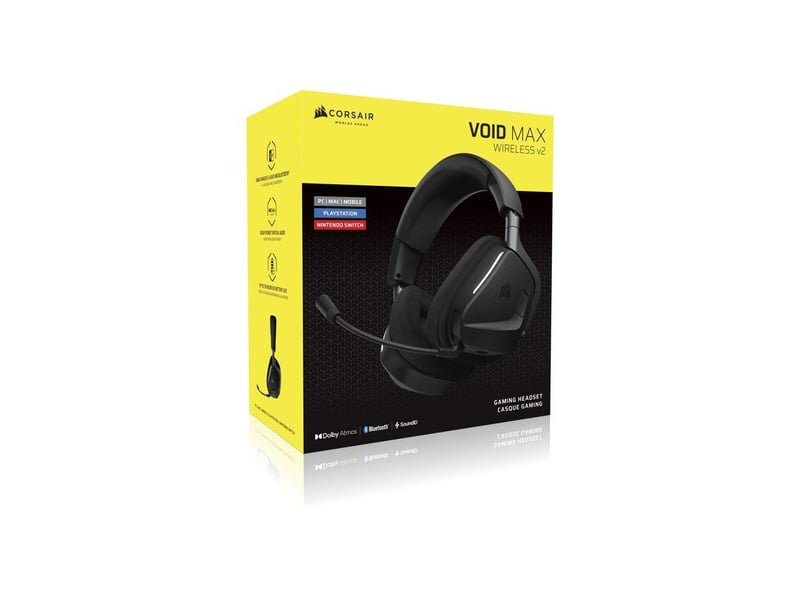  Casque gaming sans fil sur oreille void max v2 carbone dolby atmos 2.4ghz bluetooth micro boom batterie 70h led COR0840440484646 - Conforama B