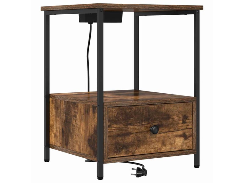 Table de chevet - cabinet de chevet - table de nuit 2 pc chêne fumé 42 x 41 x 56 cm - Conforama E