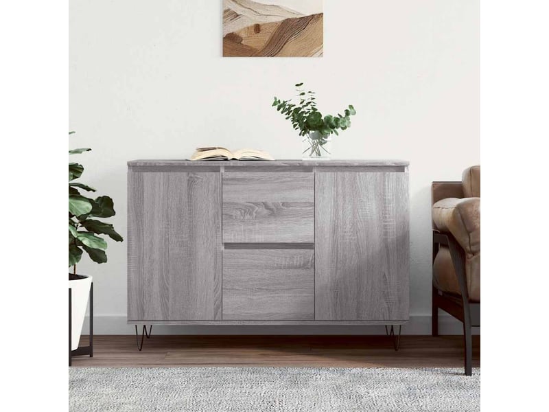  Buffet - bahut - meuble de rangement sonoma gris 101,5x35x70 cm bois d'ingénierie  - Conforama B