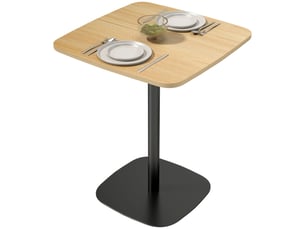 Table à manger carrée 2 personnes plateau mdf et pied acier 60 x 60 x 75 cm