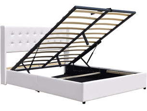 Lit coffre 120x190cm KING OF DREAMS littrixiekodblanc120x190 coloris blanc