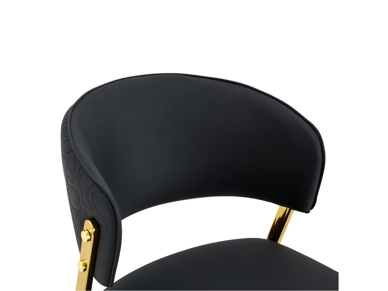 Lot de 2 chaises de salle à manger,51x49x78 cm,avec pieds métalliques,pu,noir - Conforama E