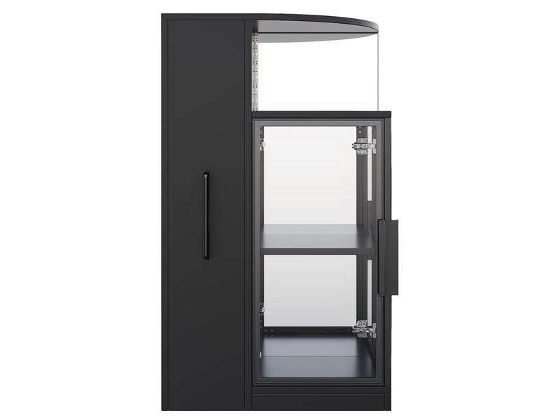  Vitrine en verre avec éclairage led et meuble latéral coulissant noir 64x42x112 cm N880P4919501S - Conforama B