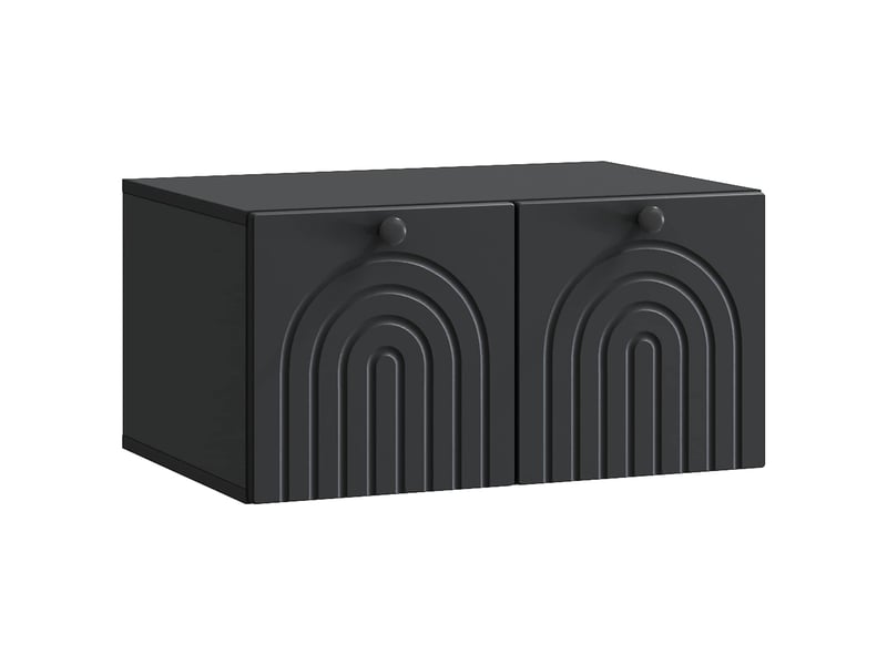  Meuble tv - banc tv - meuble de rangement mural noir 59,5 x 41 x 30 cm bois d'ingénierie  - Conforama A