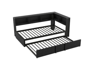 Lit gigogne 90x200 cm SEYAKANY coloris noir