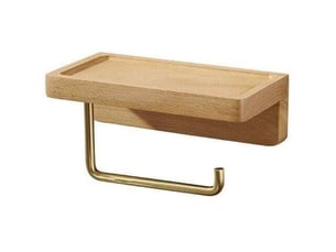 Ineasicer porte papier toilette double bois hêtre auto-adhésif, pour sdbcuisine
