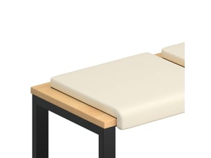 Lot de 2 coussins de banc, coussins d'assise, coussins pour chaisecanapé velours texturé crème profondeur 35 cm cf52545